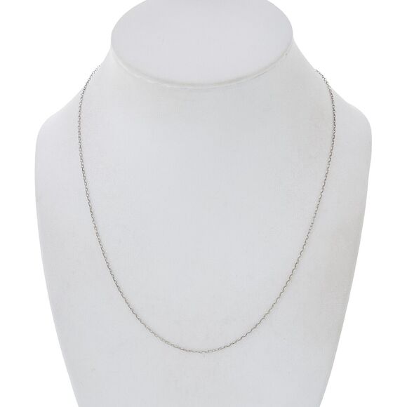 Vintage Italy Y Sterling Silver 925 1.1mm Cable Link Chain Necklace 18" - Picture 1 of 3